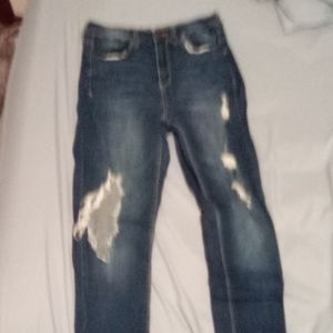 🐬Riped blue jeans